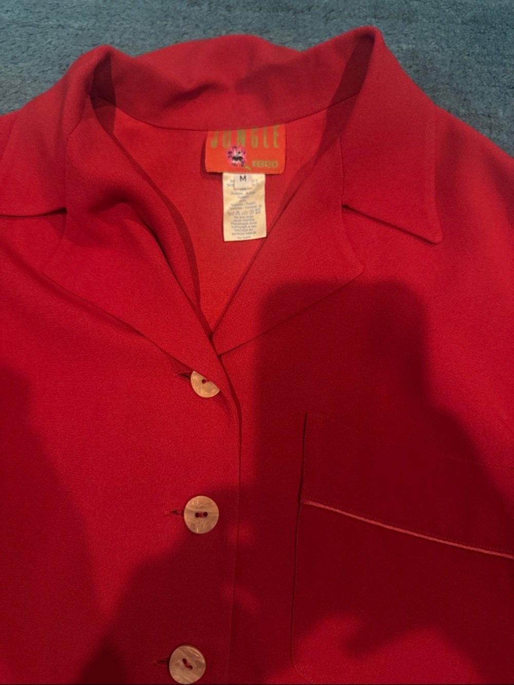 Kenzo Red Two-Piece Blazer & Wide-Leg Pants Set- listed includes sep. pants - Picture 3 of 6